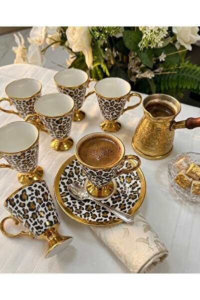 kendimarkan 6 kişilik leopar model fincan takımı