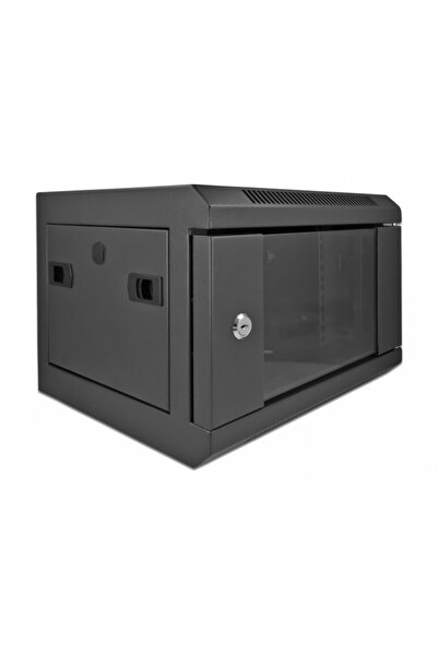 DELOCK Cabinet 10" 4U with glass door Black, 43379