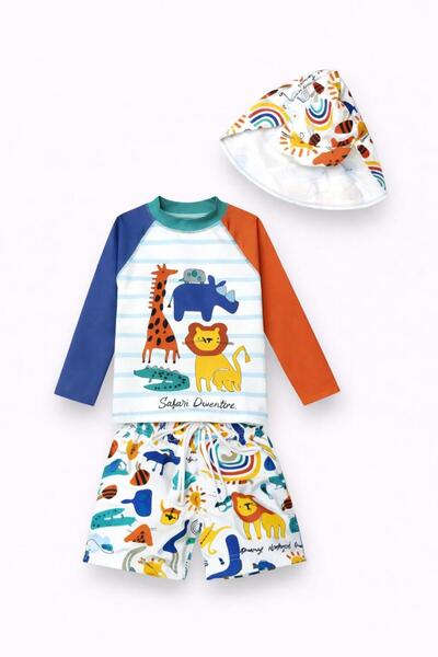 gnygiyim Set de costume de baie cu model cu personaje, cu șapcă de protecție ...