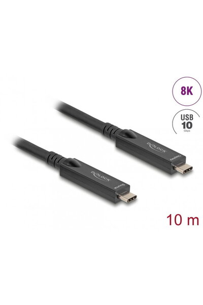 DELOCK Cablu activ optic USB type C 8K60Hz/4K120Hz T-T 10m, 84257