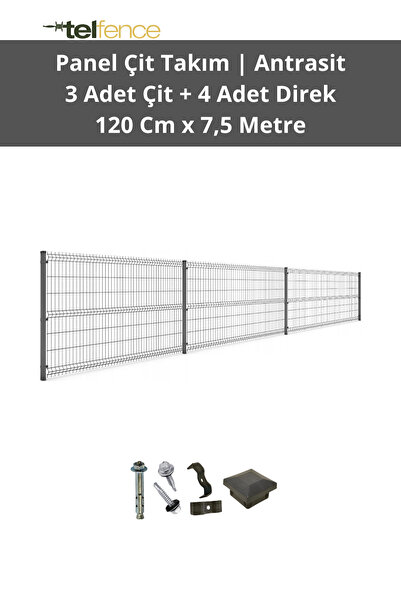 Telfence Panel Çit Takımı 7,5 Metre ( 3 Çit + 4 Direk ) Avantaj Paketi Bahçe ...