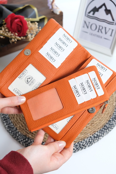 Norvi Leather Genuine Leather Wallet with Phone Compartment and Card Holder 1346