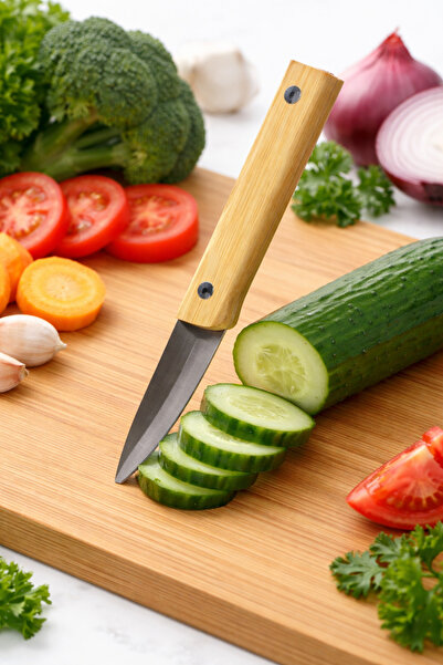 WDA tainless Steel Kitchen Knife with Wooden Handle – Sharp Vegetable & Fruit...