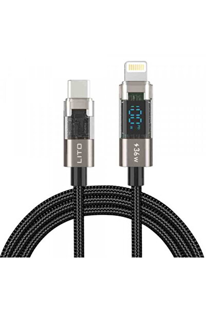 Lito USB-C - Lightning Data and Charging Cable LD09CL Display, 36W, 1.2m, Black