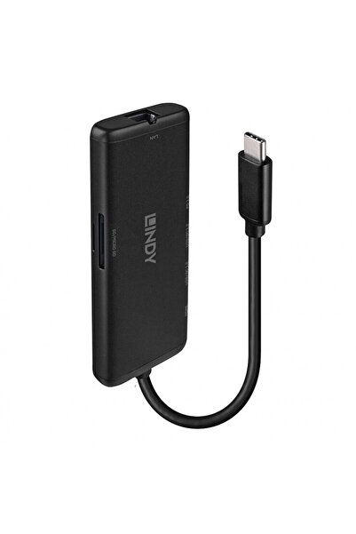 LİNDY Docking station USB type C la HDMI 4K60Hz + Gigabit LAN + 2 x USB-A + m...