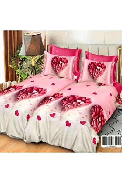 Patul Satin Cotton Linen with 2 Sides, Double Bed, Sulphur, 7 Pieces