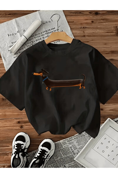 one button تصميم شخصية كلب لطيف مطبوع على تيشيرت فاخر كبير الحجم