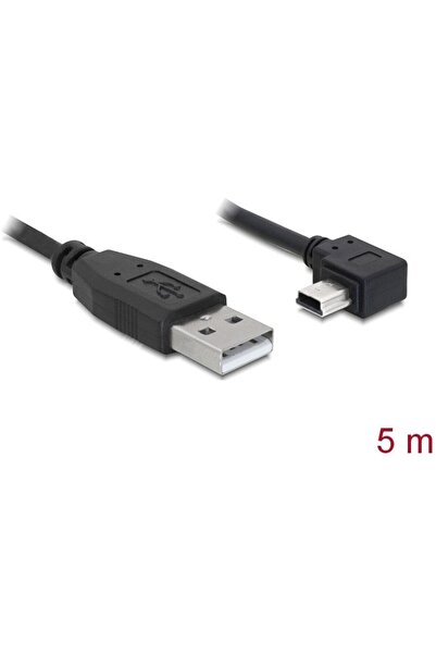 DELOCK Cablu USB 2.0-A tată > USB mini-B 5 pini tată cotit 5m