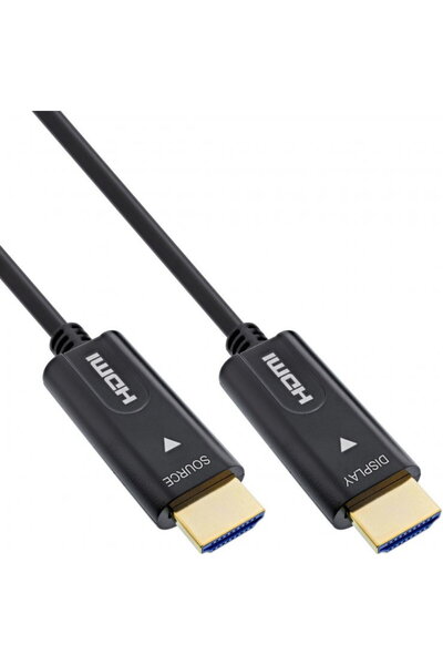 In-Line Cablu InLine IL17599O, optic activ AOC HDMI 4K60Hz T-T, 100m, Negru
