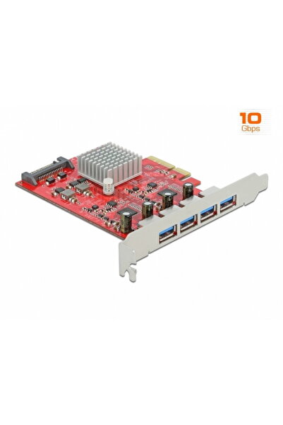 DELOCK PCI Express cu 4 x SuperSpeed USB 10 Gbps (USB 3.2 Gen 2) USB-A extern...