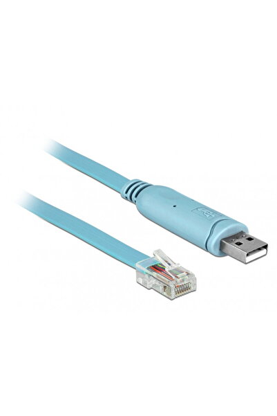 DELOCK Cablu USB la Serial RS-232 RJ45 (pentru router Cisco) T-T 3m Bleu, 63289