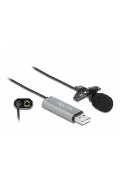 DELOCK Omnidirectional microphone 24 bit/192 kHz lavalier type, 66638
