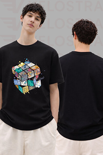 Velostra Men's Life Cube Printed Special Design Oversize Comfortable Daily Us...