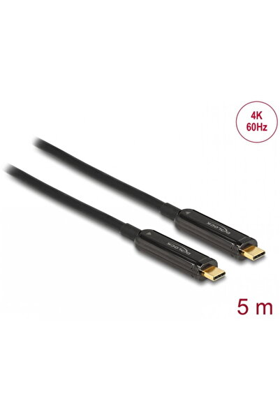 DELOCK Cablu video activ optic USB type C 4K60Hz T-T 5m, 84090