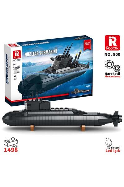 REOBRIX مجموعة مكعبات بناء إبداعية على شكل غواصة نووية 800 (غواصة نووية) - 14...