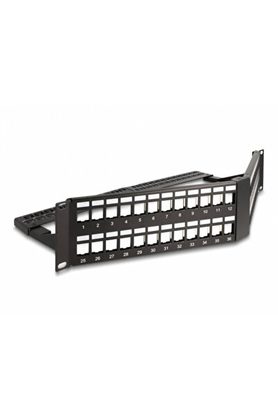 DELOCK Patch panel 19" pentru 48 x keystone 2U unghi, 66977