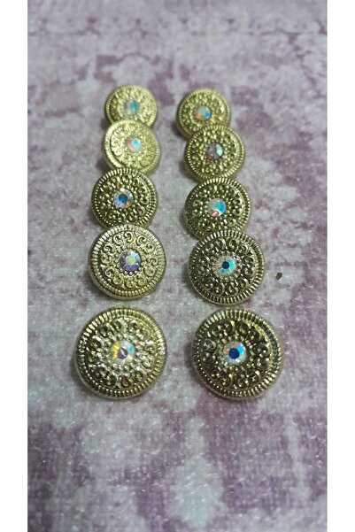 ILCARE Gold Plated Metal Button 25 Size 15 mm 10 Pieces