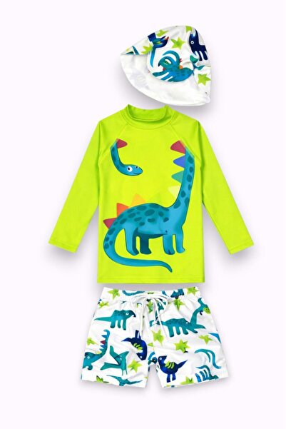 gnygiyim Set de costume de baie cu model, cu șapcă de protecție solară și pan...