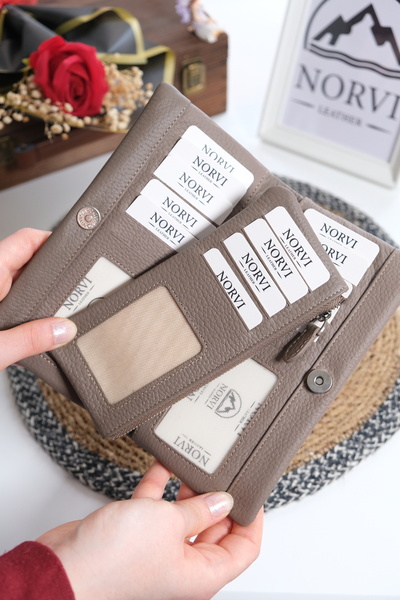 Norvi Leather Genuine Leather Wallet with Phone Compartment and Card Holder 1346