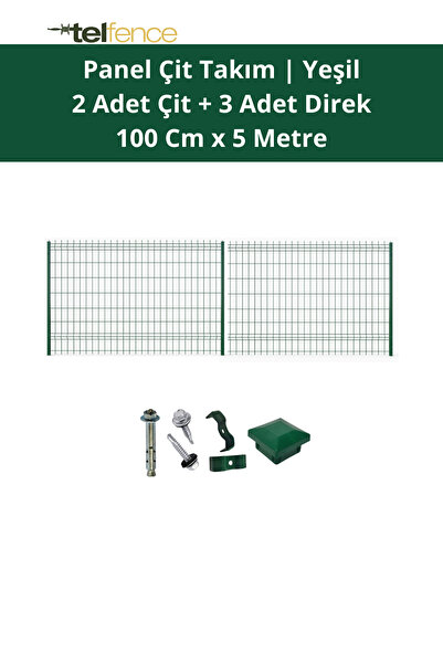 Telfence Panel Çit Takımı 5 Metre ( 2 Çit + 3 Direk ) Avantaj Paketi Bahçe Çi...