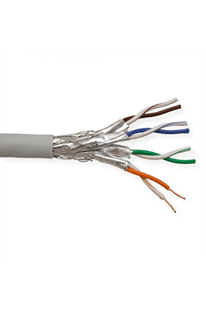 VALUE 100m roll of RJ45 S/FTP cat.7 network cable, solid wire, 21.99.0886