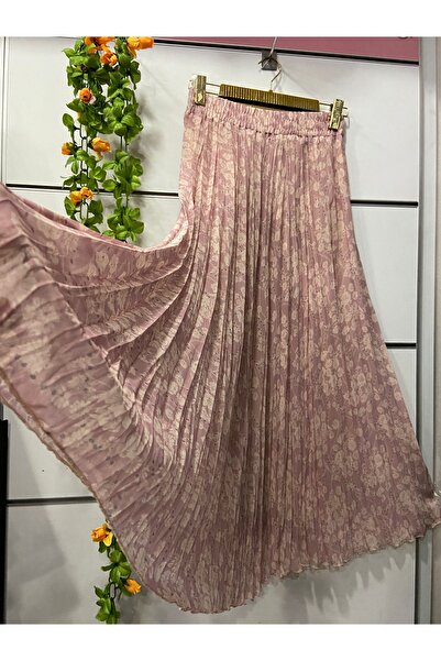 edu collection Patterned Bohe Bell Chiffon Skirt with Lining