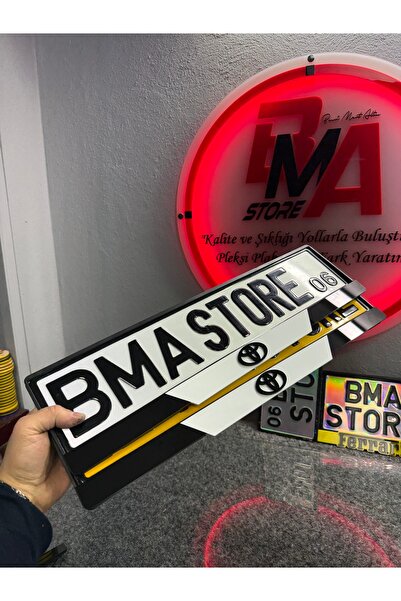 BMASTORE06 BMA STORE 06 TOYOTA LOGOLU ZEBRA MODEL Pleksi Plakalık (1çift,2adet)