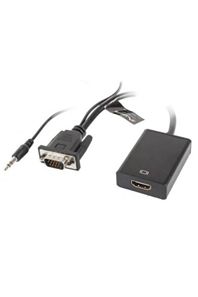 Lanberg adaptor VGA(M) + audio 3.5mm -> HDMI(F) 20cm
