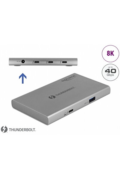 DELOCK HUB Thunderbolt 4 (Tip C) cu 3 x Thunderbolt 4 + 1 x USB 3.2-A Gen2, 6...