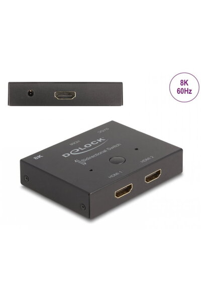 DELOCK Bidirectional switch 2 HDMI ports 8K60Hz/4K144Hz, 18776