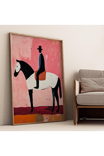 Tuba Decor Tablou într-o singură bucată cu ramă din lemn, cowboy abstract