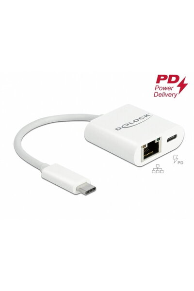 DELOCK USB 3.2 Gen 1-C to Gigabit Adapter with PD 60W, 65402