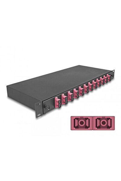 DELOCK Splice Box fibra optica 19"/1U cu 12 x SC Duplex OM4, 67008