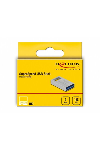 DELOCK Stick 3.2 Gen 1 with metal case 128GB, 54072