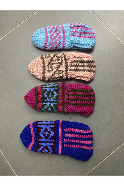 MESKSTORE 4 ÇİFT El Örgüsü Patik 39-41