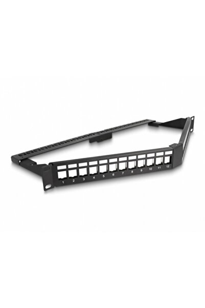 DELOCK Patch panel 19" pentru 24 x keystone 1U unghi, 66976
