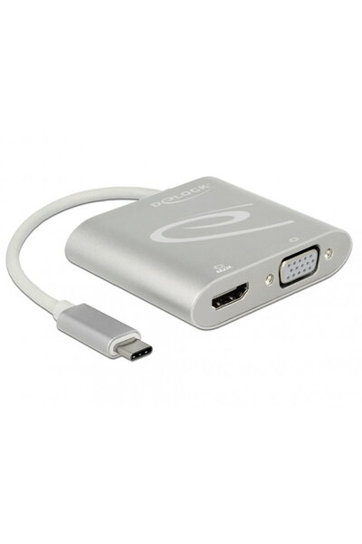 DELOCK Adaptor USB-C (DP Alt Mode) la 1 x HDMI + 1 x VGA, 87705