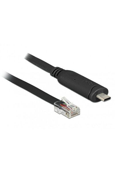 DELOCK Cablu USB-C la Serial RS-232 RJ45 (pentru router CISCO) T-T 2m Negru, ...