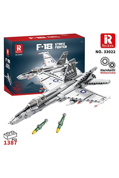 REOBRIX 33022 American McDonnell Dougles F18 Hornet Strike Fighter Jet Uçak Y...