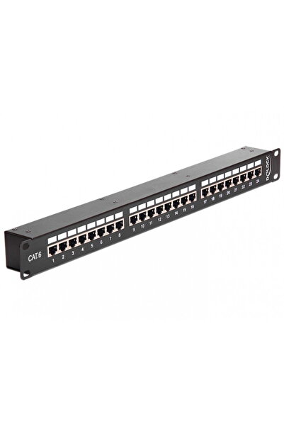 DELOCK Patch panel 19" 24 porturi Cat.6 FTP Negru, 43295