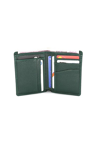 MEEGORA %100 Hakiki Deri Dikey İnce Model Erkek Cüzdan/Kartlık