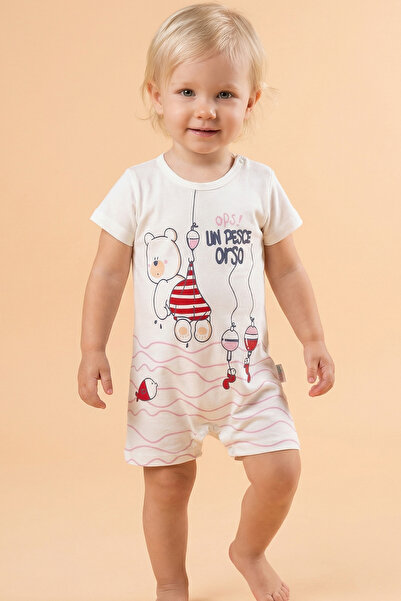 Tuabella 100% Cotton Baby Girl Patterned Summer Short Jumpsuit