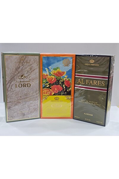 Al Rehab مجموعه عطور لورد _الفارس_البخور 35 مل 3 قطعه