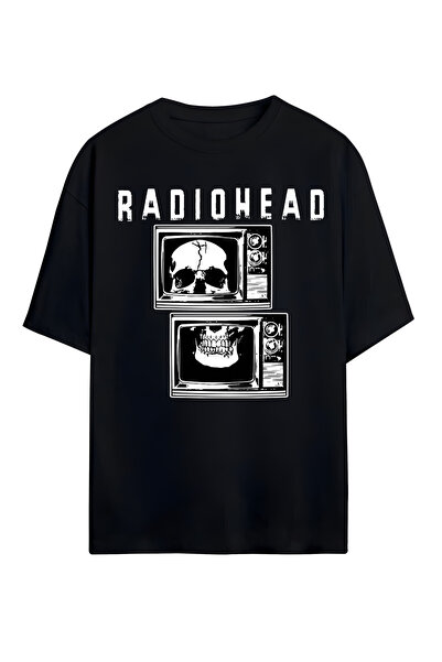 STİL-X Tricou oversize unisex cu imprimeu Radiohead, 100% bumbac