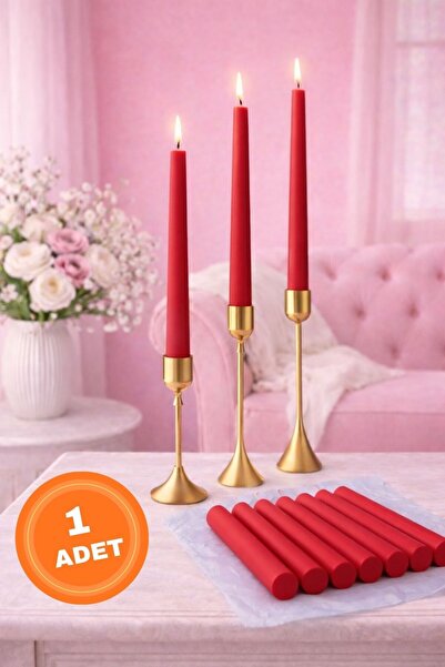SANAT SEPET İŞLERİ ŞAMDAN MUM 1 ADET UZUN 25CM DAMLATMAZ DEKORATİF ŞIK MUM