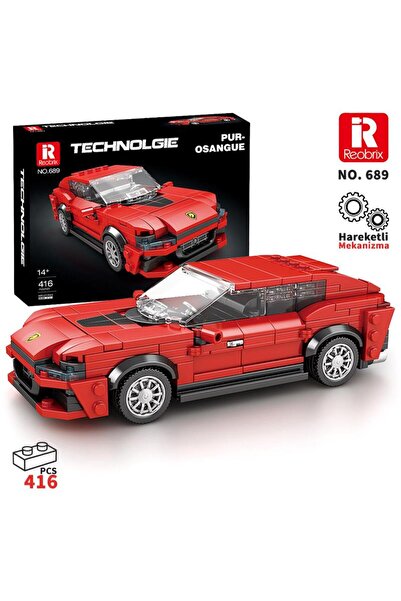 REOBRIX Technic 689 Ferrari Purosangue Spor Araba Yaratıcı Yapı Blok Seti Bui...
