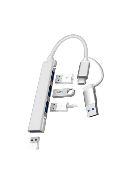 Lunatic 3360 Usb 3.0 Type C Hub 4 Port Çoklayıcı Çoğaltıcı Çevirici Dönüştürücü Adaptör