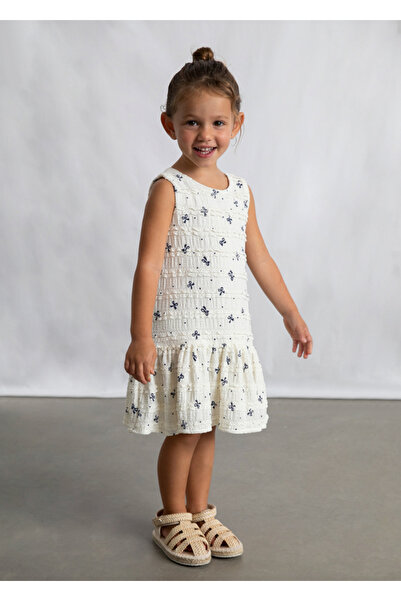 MAYORAL Knitted Dress for Ages 4-10 - Cream