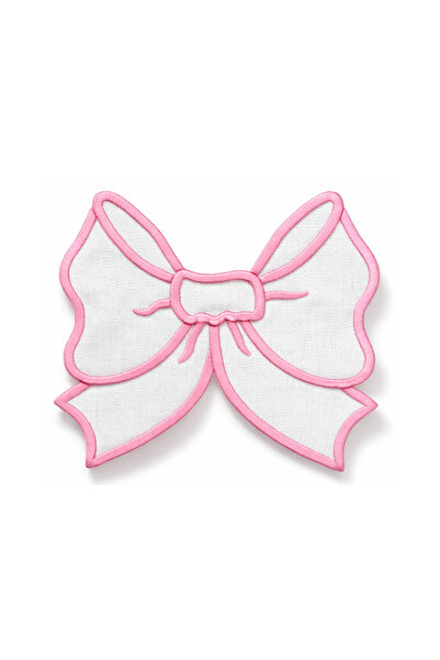 KEYFHOME Bow Model 2-Pack Coffee Side Presentation Napkin Powder Pink