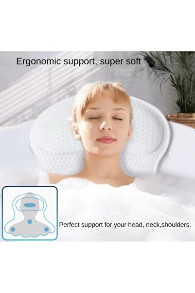 OEM Perna cadă cu 6 ventuze, suport gât și umeri, 4D Air-Mesh 43x43 cm, alb, ...